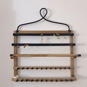 Pottery Barn Wall-Mounted Mango Wood Jewelry Organizer